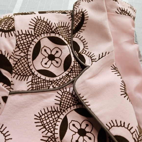 Victor Costa Occasions pink and brown jacket with embroidery look detail - Picture 10 of 12